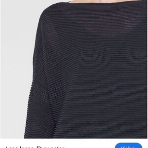 Designer - Sarah Pacini Charcoal Ribbed Knit Top